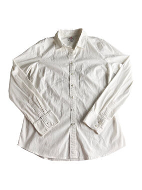 J.Crew Haberdashery Refined Stretch Button Up Women Sz TL White Business Career
